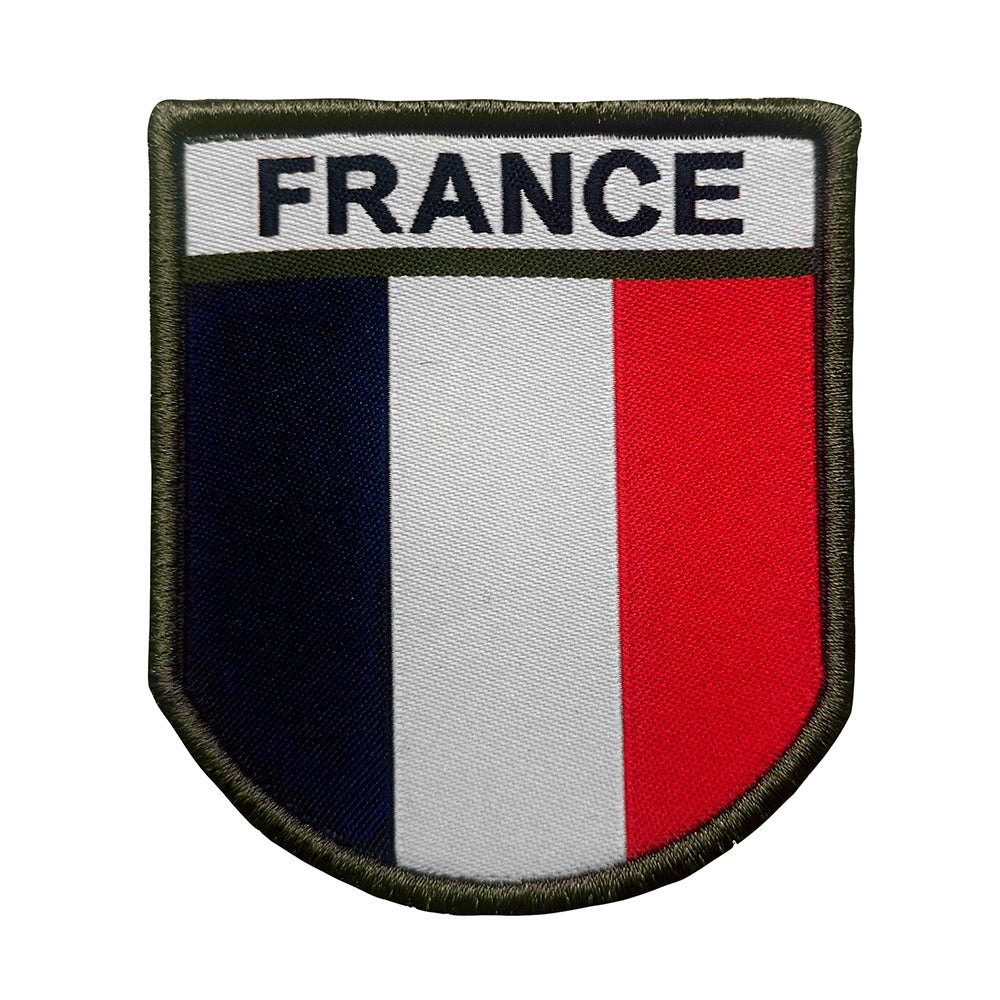 Ecusson A10 Equipment France brodé à fixation auto-agrippante, quatre finitions au sélecteur