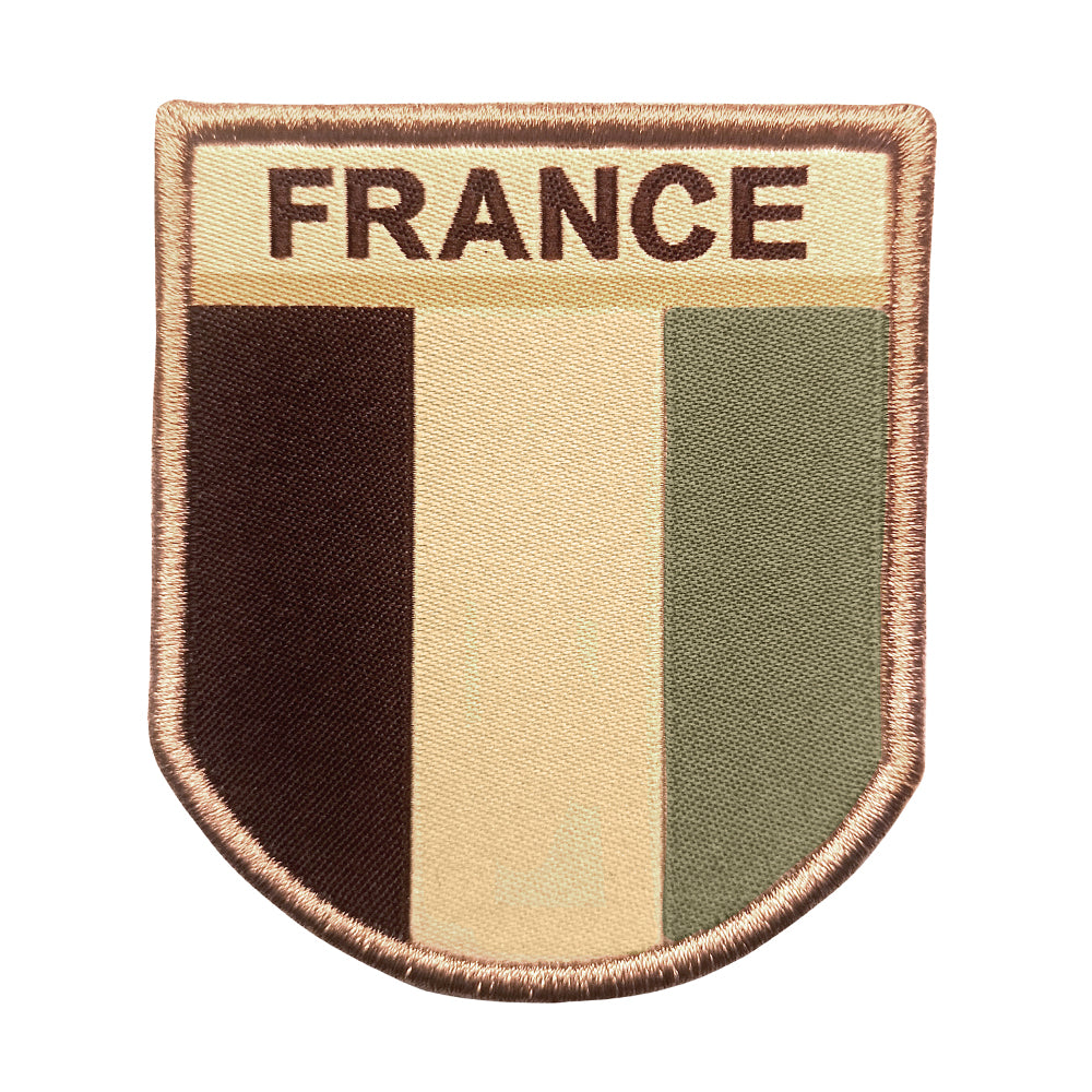 Ecusson A10 Equipment France brodé à fixation auto-agrippante, quatre finitions au sélecteur