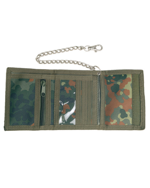 Portefeuille Mil-Tec à chaîne métallique et mousqueton 9 x 13 cm quatre logements cartes