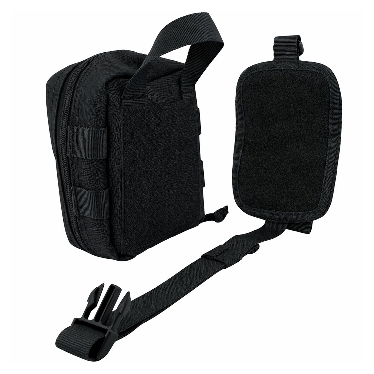 Pochette médicale détachable Cordura 600D ouverture à plat 17 x 13 x 7 cm