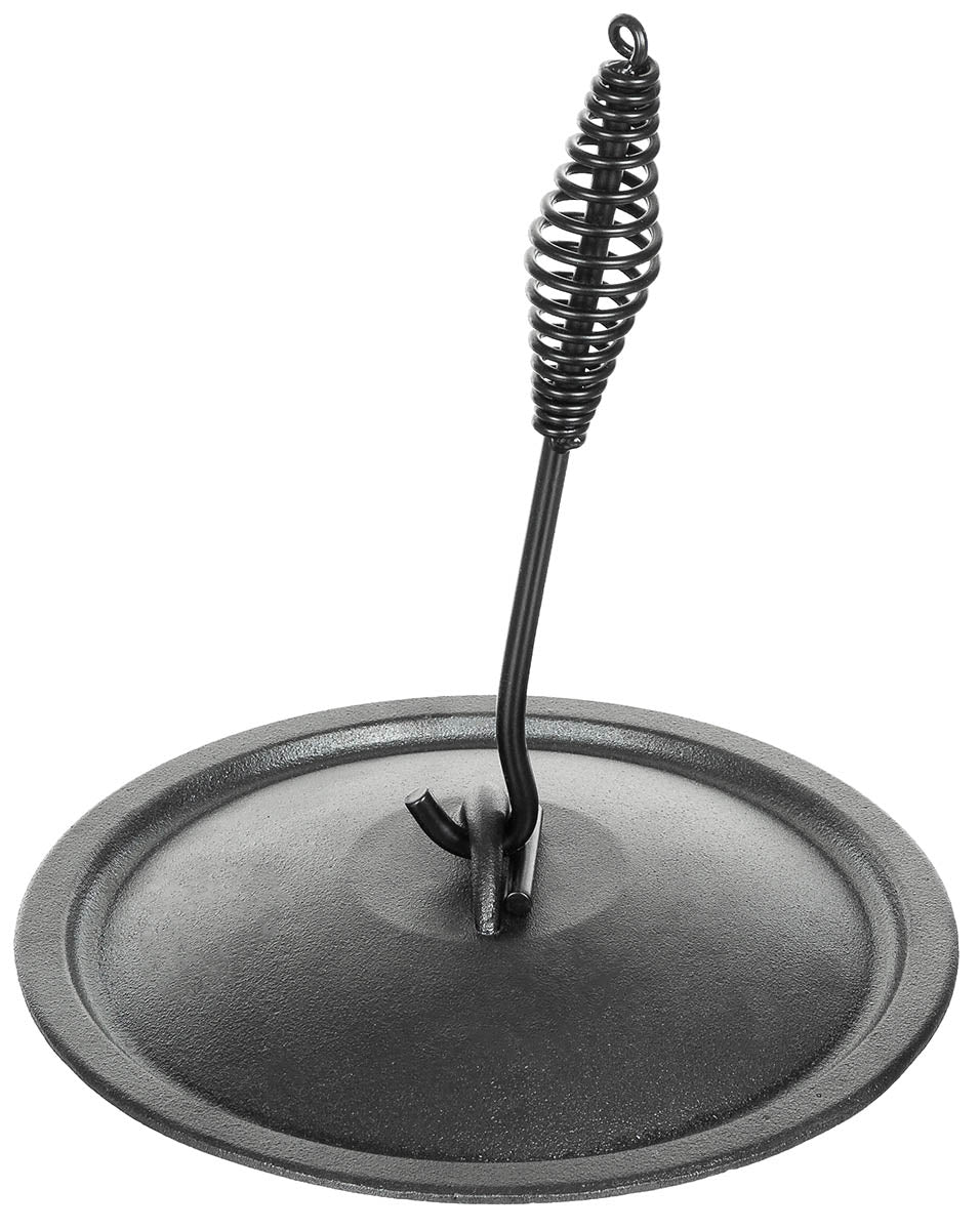Lève-couvercle Fox Outdoor en fer 26 cm pour marmite en fonte avec œillet