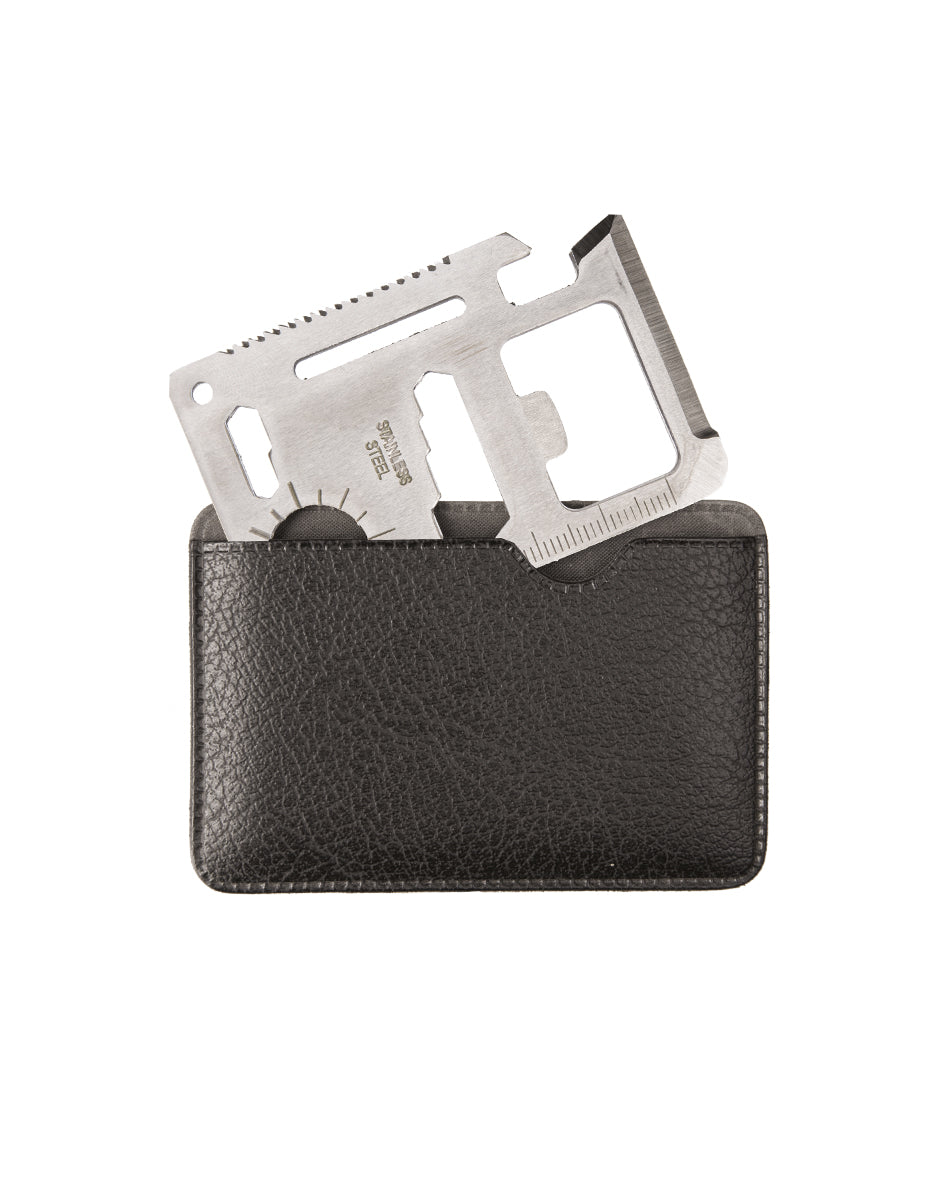 Outil multifonctions Mil-Tec carte de survie 11 fonctions en acier inoxydable avec housse