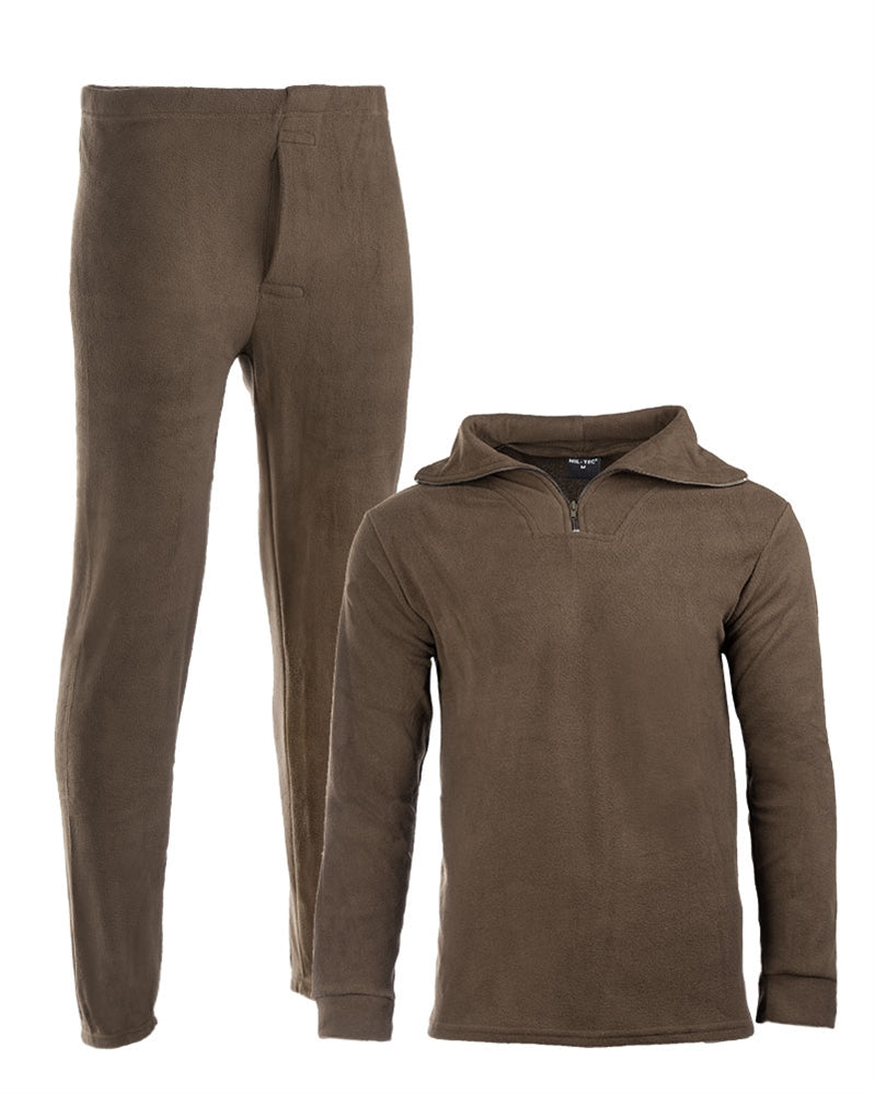 Ensemble sous-couche thermorégulatrice Mil-Tec Thermofleece avec fermeture éclair