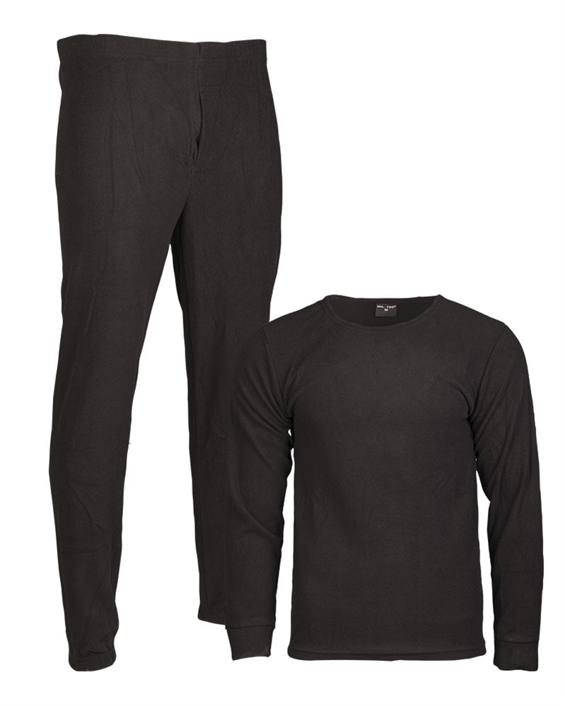 Ensemble thermique Mil-Tec en polaire polyester anti-peluchage haut col rond et bas long