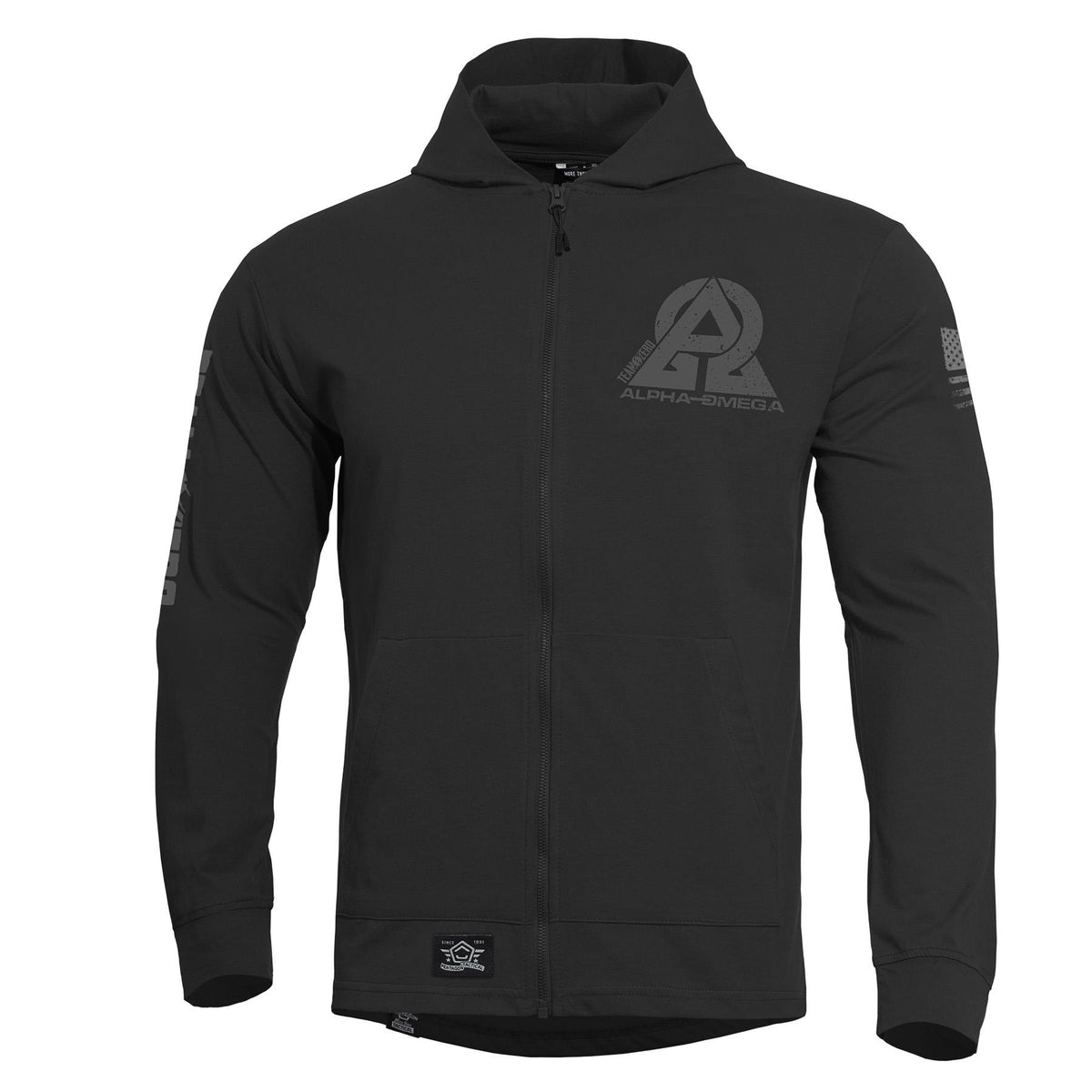 Sweat à capuche Pentagon Agis Instructor Zero en coton peigné 165 g/m² glissière YKK