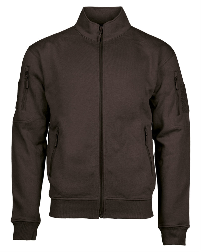 Sweat tactique Mil-Tec en molleton coton polyester à glissière avec poches de bras