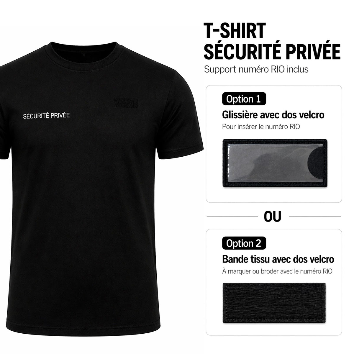 T-shirt Sécurité privée Patrol Equipement 100% coton marquage rétroréfléchissant