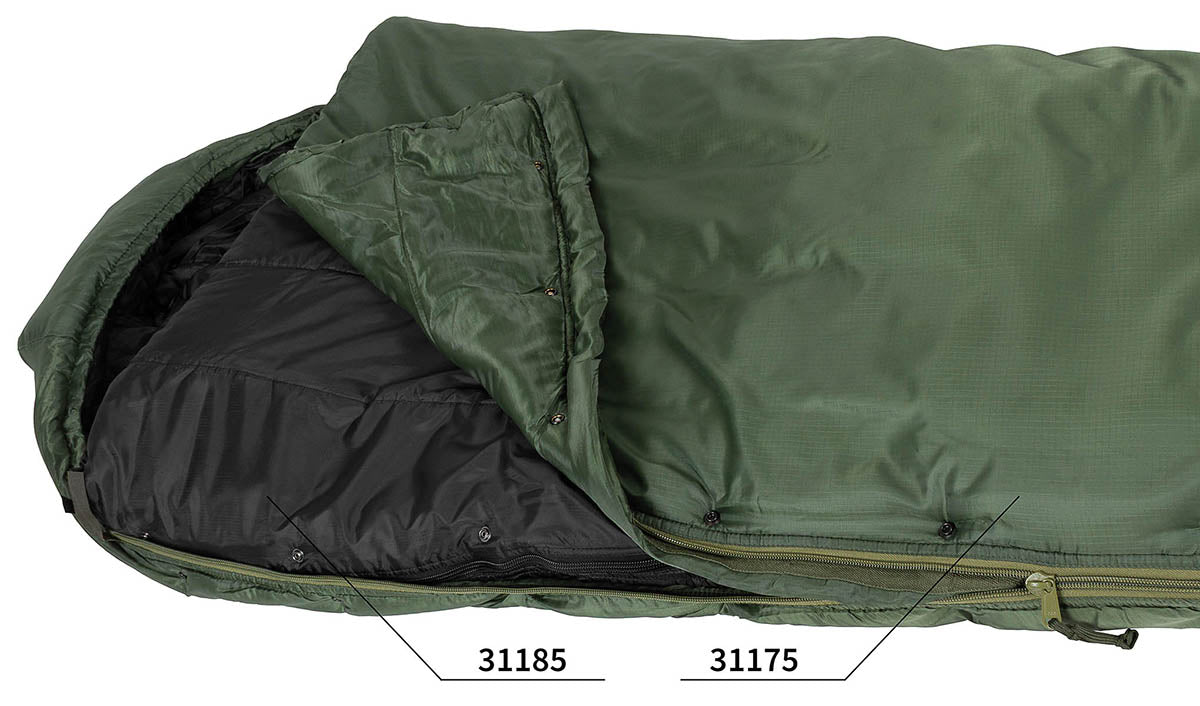 Sac de couchage modulaire MFH type GI Patrol en nylon Rip Stop jusqu'à -1 °C