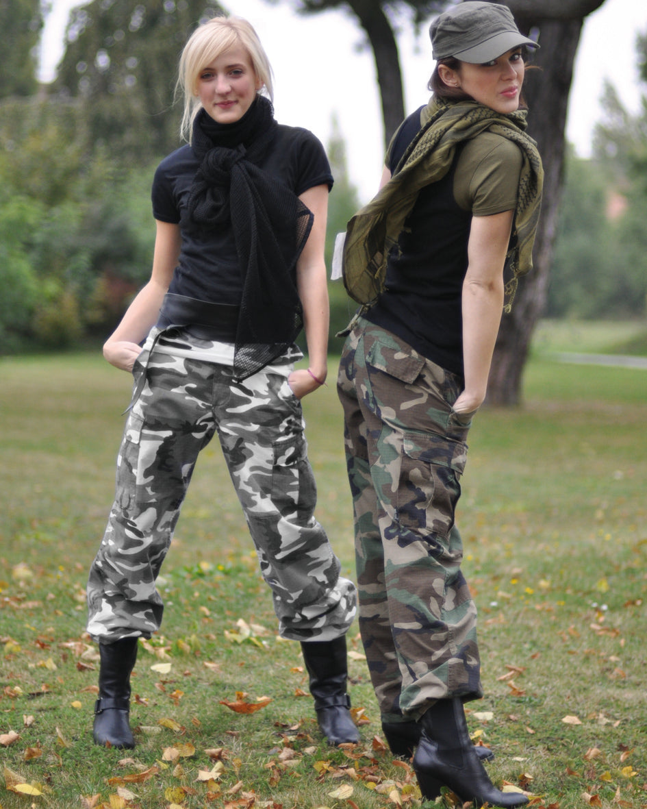Pantalon de combat femme Mil-Tec type BDU en coton ripstop lavé avec renforts genoux