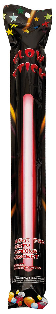 Bâton lumineux chimique MFH grand format 35 x 2,5 cm avec œillet, cordon et boîte