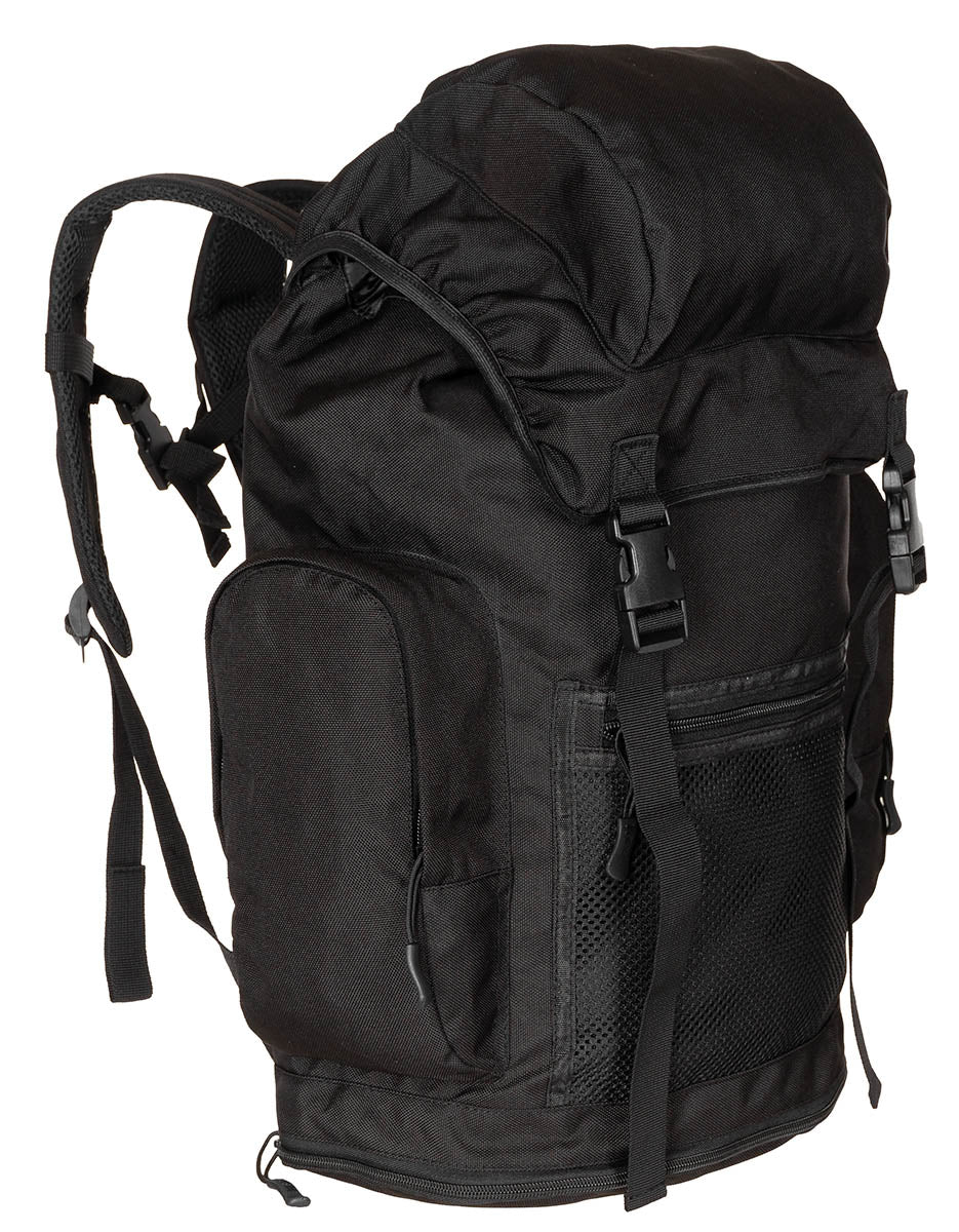 Sac à dos britannique MFH 30 l en polyester avec dos rembourré et poche de fond