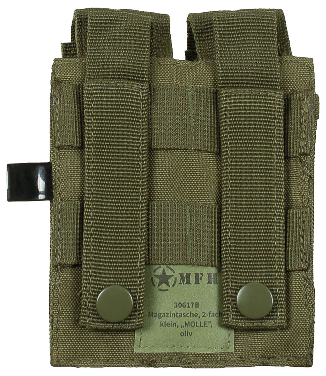 Porte-chargeur double petit format MOLLE MFH, logements 4 x 12 x 2,5 cm