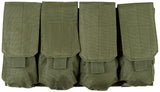 Porte-chargeur quadruple MOLLE MFH en polyester 32,5 × 17 × 5 cm à rabats réglables