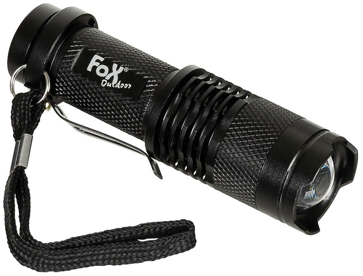 Lampe torche Fox Outdoor Mini 300 lumens portée 150 m corps aluminium 9 cm