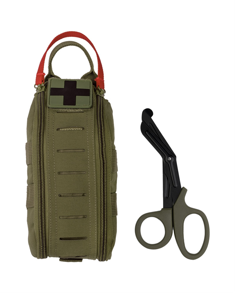 Pochette médicale IFAK Mil-Tec en polyester 700D 18,5 × 9 × 4 cm avec ciseaux inclus