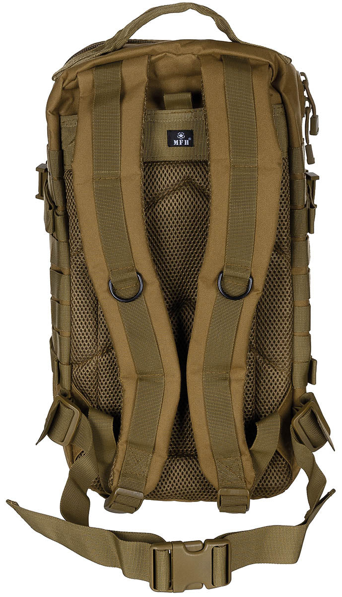 Sac à dos US Assault I Basic MFH 30 l en polyester avec ceinture ventrale amovible