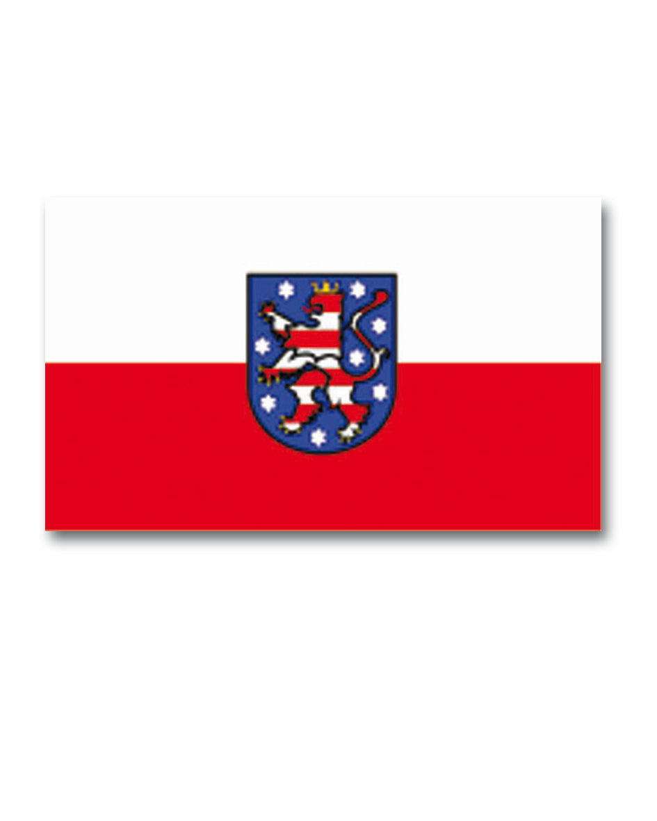 Drapeau du Land de Thuringe Mil-Tec en polyester 90 x 150 cm avec deux œillets métalliques