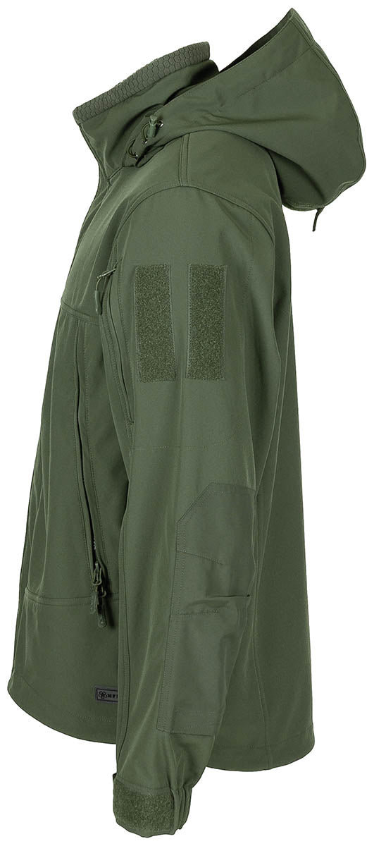 Veste softshell MFH Viper à capuche intégrée et renforts de coudes 8000 mm