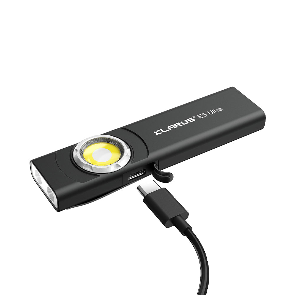 Lampe de casque Klarus E5 ULTRA 800 lumens portée 120 m IPX4 en alliage d'aluminium de qualité