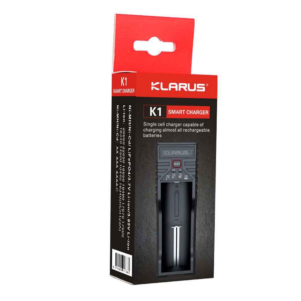 Pile Klarus Chargeur simple K1 PRO une baie pour accumulateurs 21700, 18650, 16340 et 14500