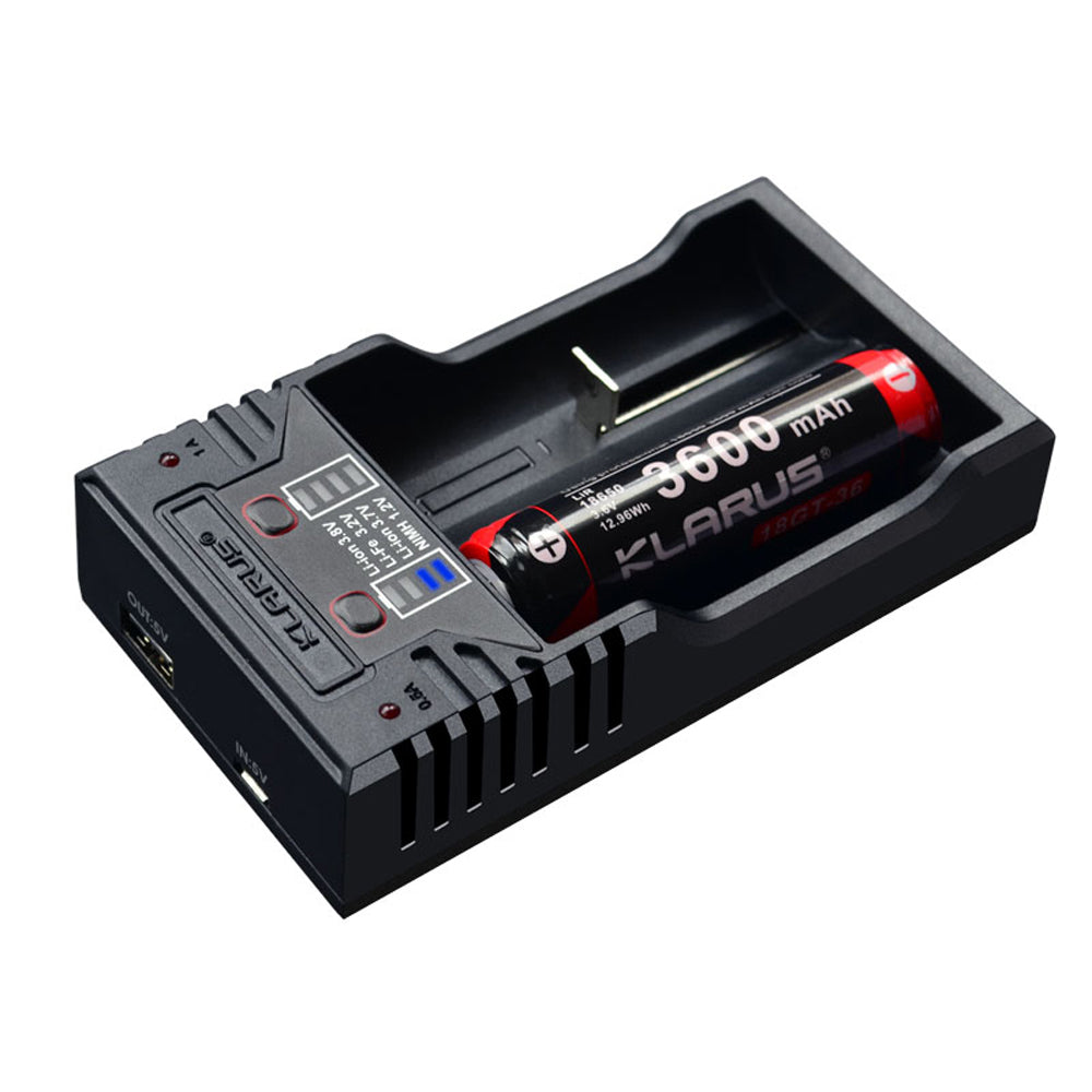 Pile Klarus Chargeur double K2 deux baies pour accumulateurs 18650, 16340 et 14500