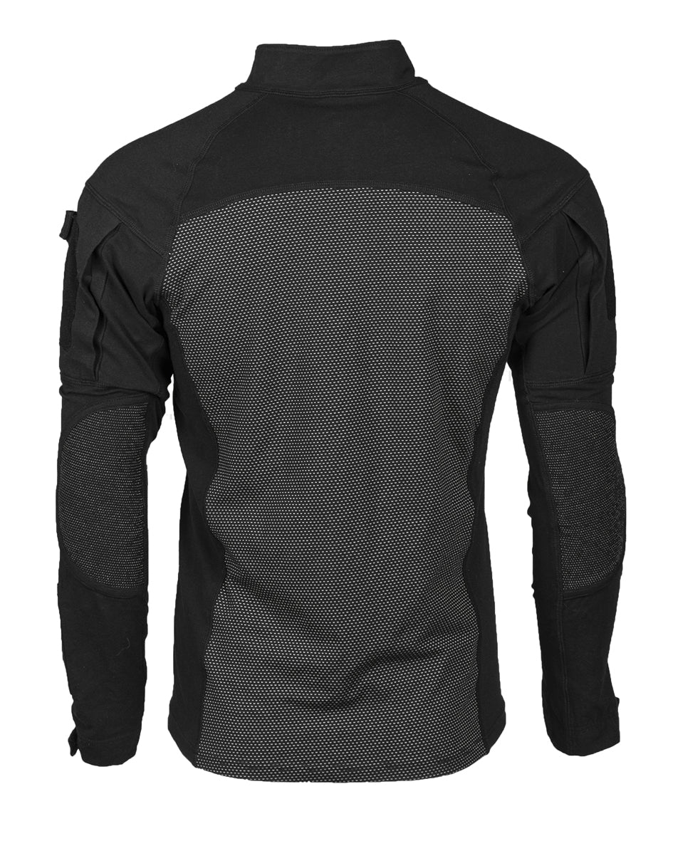 Chemise de combat Mil-Tec Assault en coton elasthanne col montant protege-menton