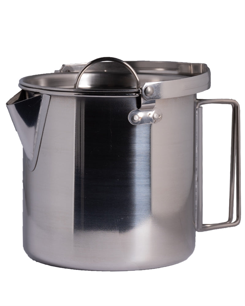 Bouilloire de bivouac Mil-Tec en acier inoxydable 0,7 L avec anse de suspension