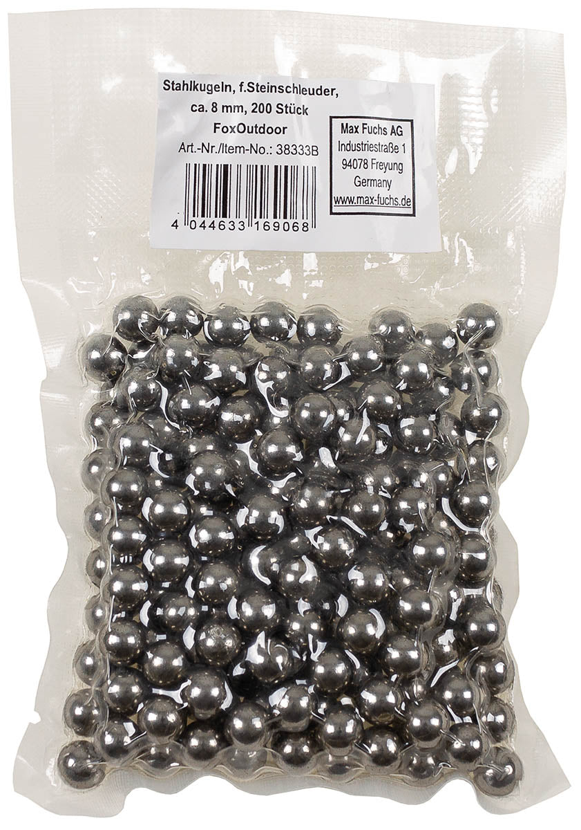 Billes en acier Fox Outdoor pour lance-pierre lot de 200 en 8 mm et 10 mm