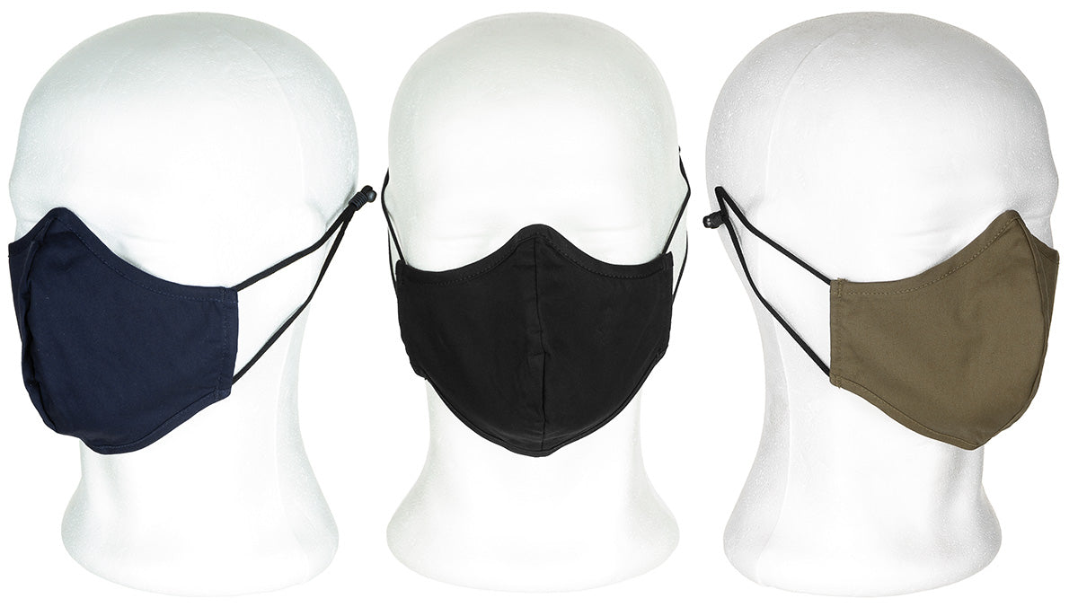 Masque facial britannique tout coton, surplus comme neuf, lot de 5