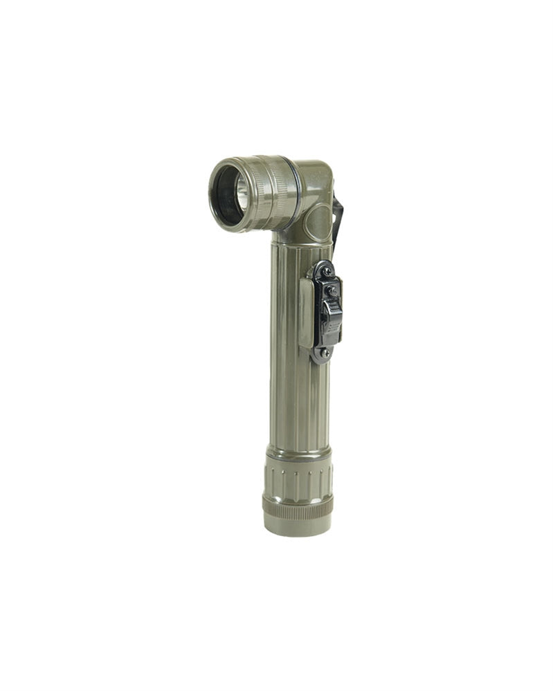 Lampe torche coudée à LED type US Mil-Tec 16 cm sur 2 piles AA avec quatre filtres