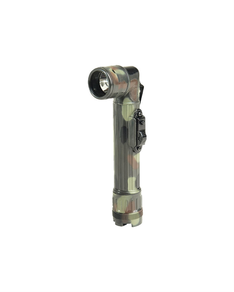 Lampe torche coudée à LED type US Mil-Tec 16 cm sur 2 piles AA avec quatre filtres