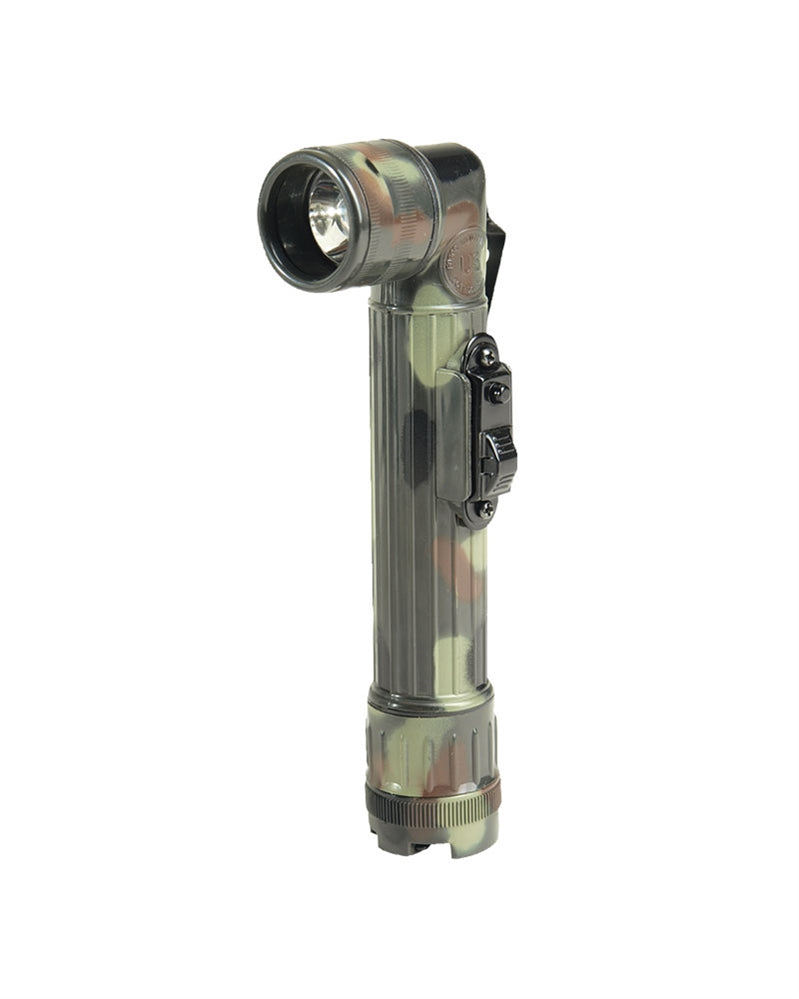 Lampe torche coudée à LED type US Mil-Tec 17 cm sur 2 piles C avec quatre filtres