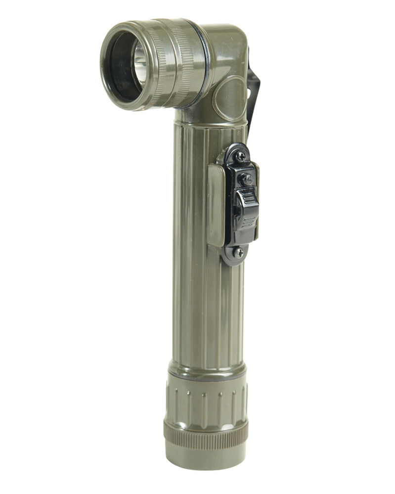 Lampe torche coudée à LED type US Mil-Tec 21 cm sur 2 piles D avec quatre filtres