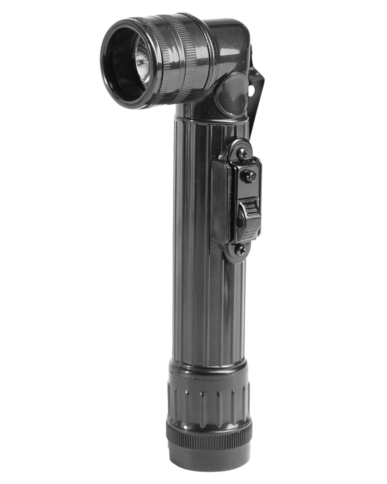 Lampe torche coudée à LED type US Mil-Tec 21 cm sur 2 piles D avec quatre filtres