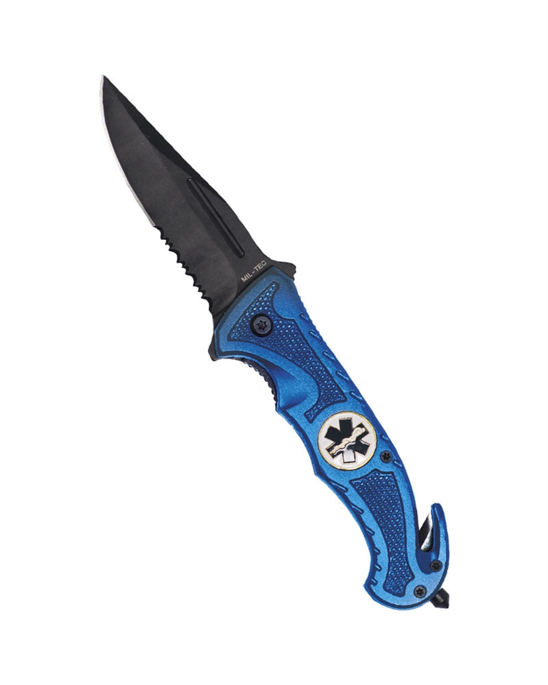 Couteau pliant de secours Mil-Tec Rescue lame 420 de 8,5 cm coupe-sangle et brise-vitre