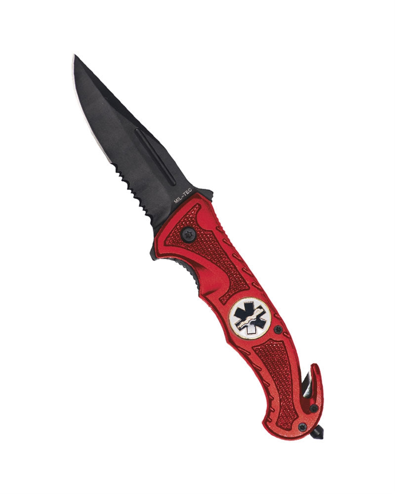 Couteau pliant de secours Mil-Tec Rescue lame 420 de 8,5 cm coupe-sangle et brise-vitre