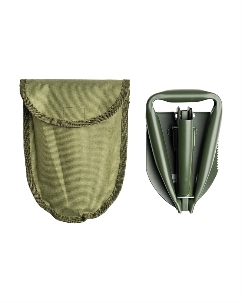 Mini pelle pliable Mil-Tec en acier au carbone 740 g lame 15,5 x 12 cm avec housse