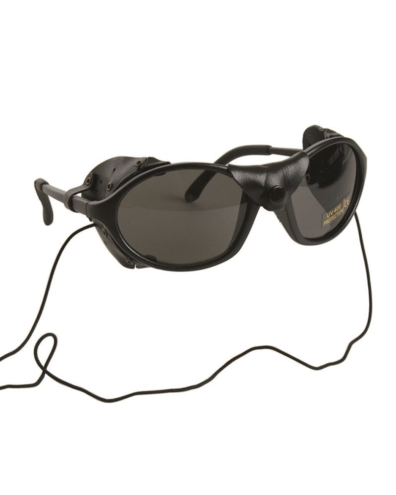Lunettes de soleil Glacier Mil-Tec polycarbonate 2 mm UV400 cat. 3 caches latéraux