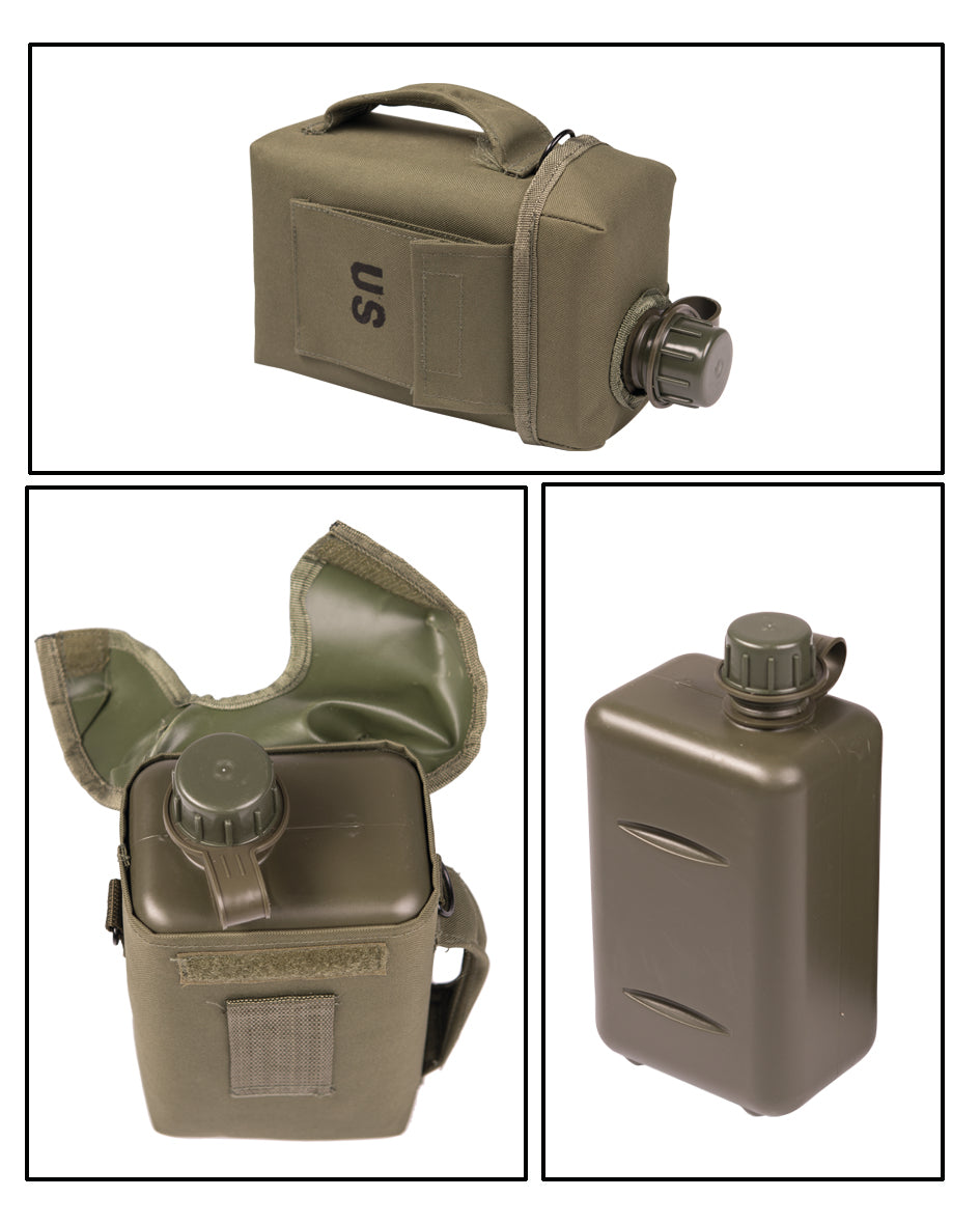 Gourde Mil-Tec Patrol Canteen 2 litres en polyéthylène avec housse et sangle réglable