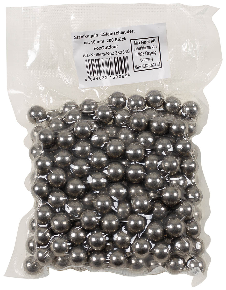Billes en acier Fox Outdoor pour lance-pierre lot de 200 en 8 mm et 10 mm