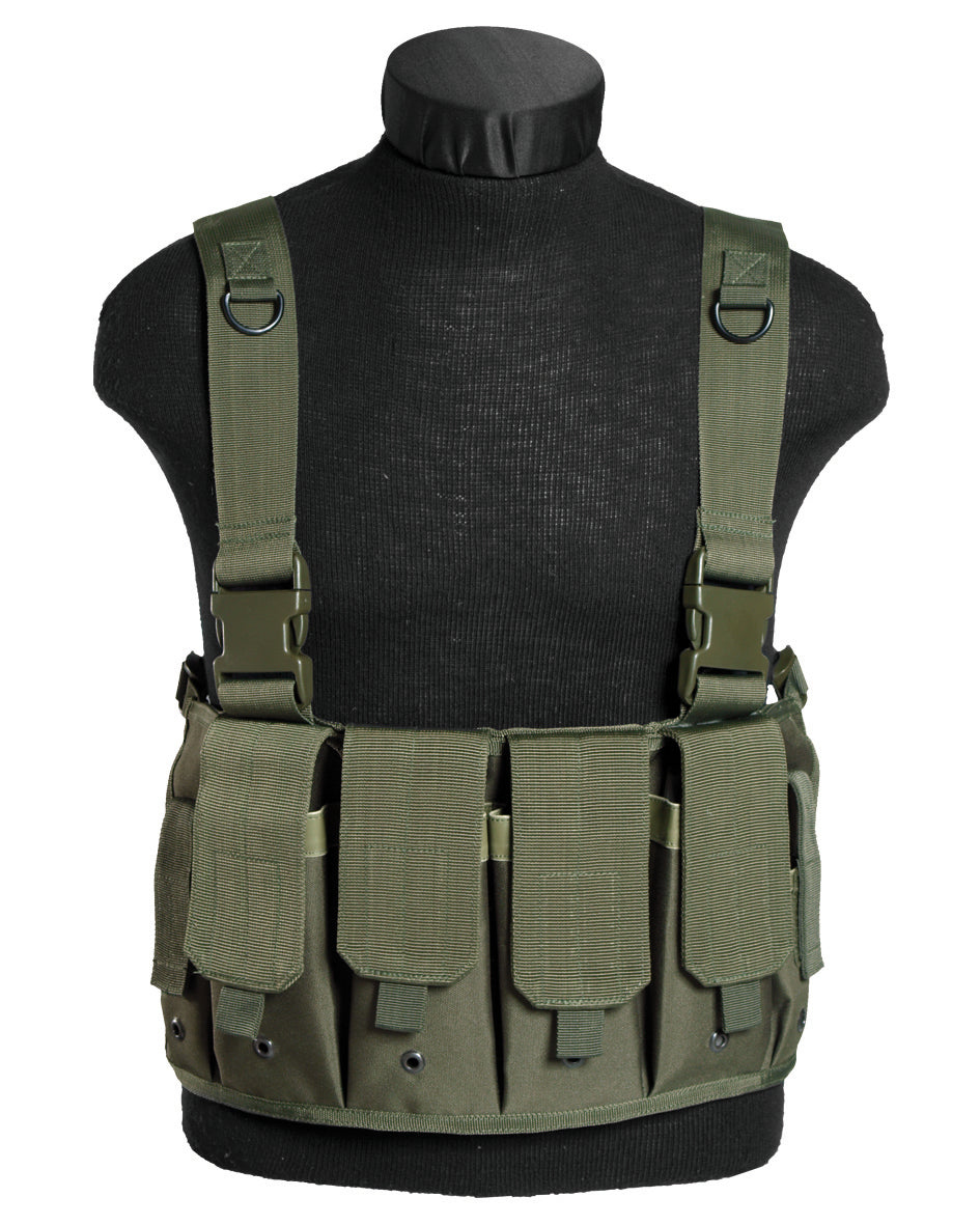 Gilet Chest Rig Mil-Tec en polyester enduit PVC 4 poches chargeurs et 2 poches pistolet
