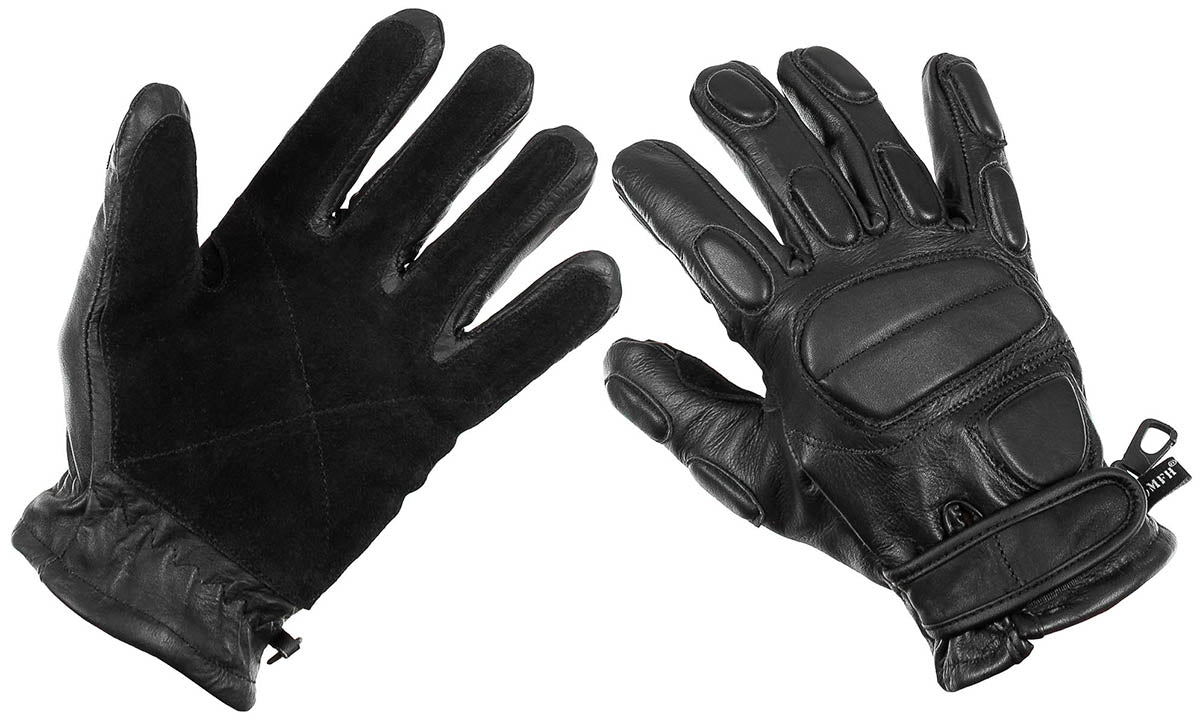 Gants en cuir MFH Protect anti-coupure doublure Kevlar® et paume en daim