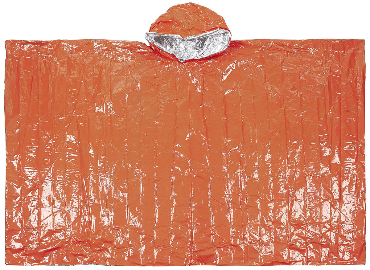 Poncho de secours Fox Outdoor en polyéthylène 142 x 100 cm avec sifflet et étui