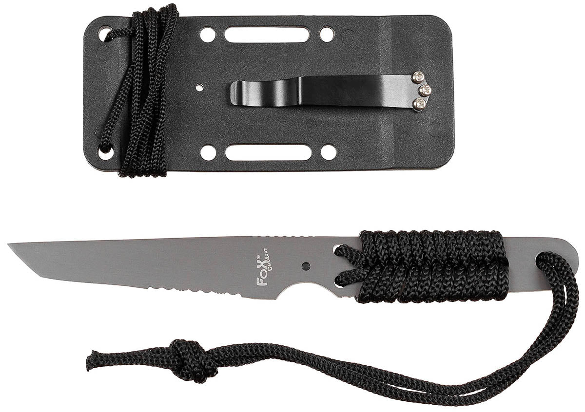 Couteau à lame fixe Action I Fox Outdoor lame tanto 8,5 cm manche tressé 60 g