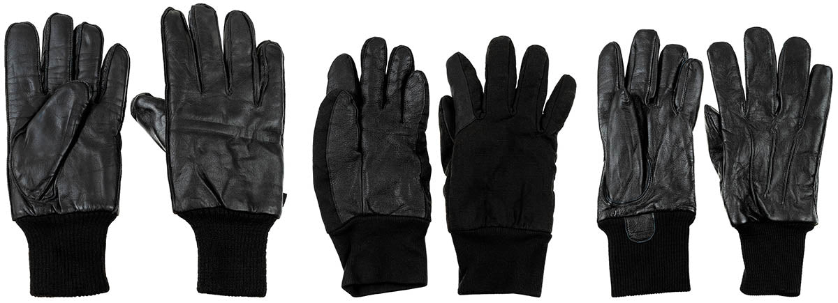 Gants à doigts britanniques doublé, surplus d'occasion, lot de 10