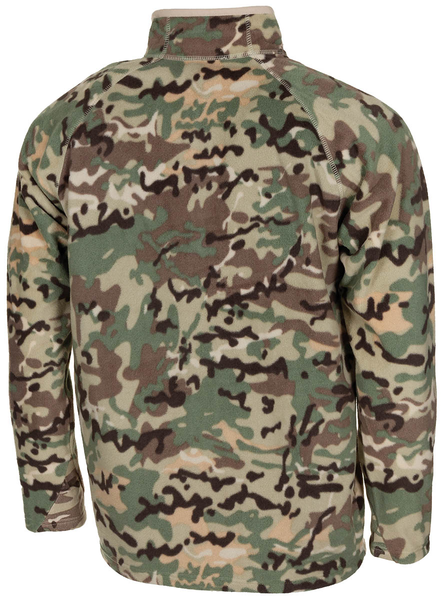 Pull Troyer MFH en micropolaire 200 g/m² col montant à glissière et protège-menton