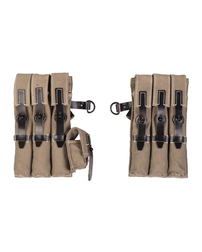 Porte-chargeurs MP38/40 type Wehrmacht Mil-Tec en coton, fermetures en cuir