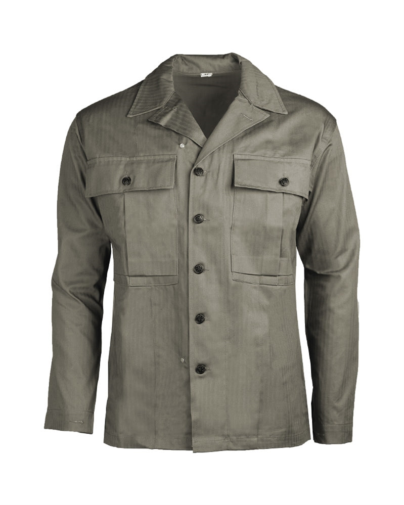 Chemise de campagne type US Mil-Tec en coton sergé chevrons, modèle 1941-1944