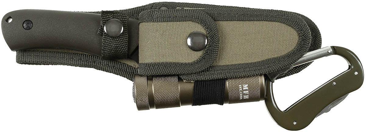Ensemble couteau de survie MFH lame 10 cm avec couteau pliant scie et lampe