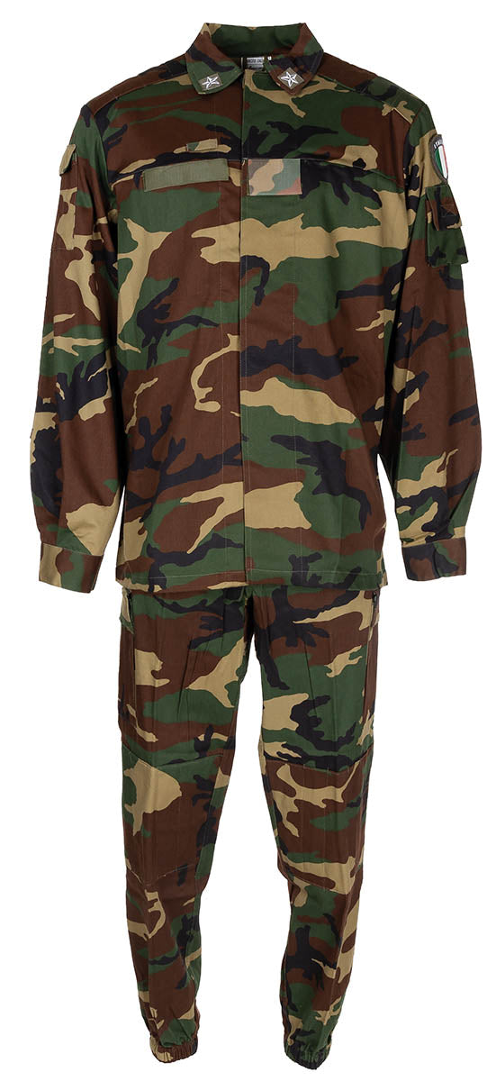 Tenue de campagne italienne élastique à fermeture à glissière à patte boutonnée, surplus comme neuf